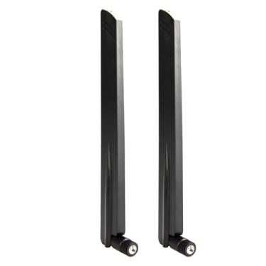 Imagem de Boobrie Antena WiFi Tri-Band 2,4GHz/5GHz/6GHz 5dBi WiFi 6 6E Antena omnidirecional RP-SMA macho para PC, desktop, roteador PCI, câmera de segurança, monitor de vigilância por vídeo, pacote com 2