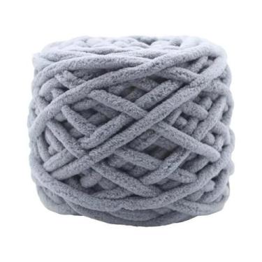 Imagem de Cachecol De Lã Grossa Multicolorido Tricotado Com Efeito De Tira De Ge