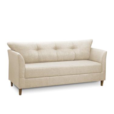 Imagem de Sofá 3 Lugares Living para Sala Leblon 180cm Linho Bege E03 - D'Rossi