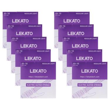 Imagem de Conjunto de 10 cordas de guitarra elétrica LEKATO em aço niquelado