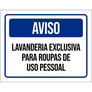 Imagem de Kit 10 Placa Acm Lavanderia Exclusiva Roupas Pessoal 18X23 - Sinalizo