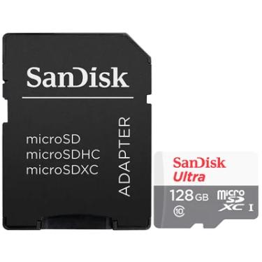 Imagem de Cartão De Memória Sandisk Micro Sd 128GB, Com Adaptador - Sdsqunr-128g-gn3ma
