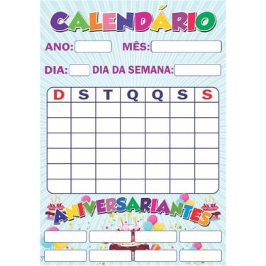 Imagem de Banner Escolar Calendário Aniversariantes 1- 85x60cm - Fabrika de Fest