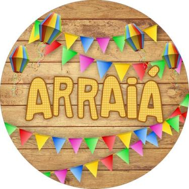 Imagem de Painel de Lona Redondo Arraia Patchwork Xadrez - Fabrika de Festa, 120