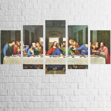 Imagem de Quadro Canvas Religioso Santa Ceia Jesus Cristo 110X65Cm