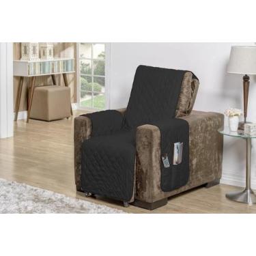 Imagem de Capa para poltrona de 1 lugar fixa ou reclinavel + dupla face + porta 