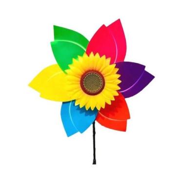 Imagem de Catavento Decorativo Giratório De Jardim Com Estaca Para Gramado Em Fo