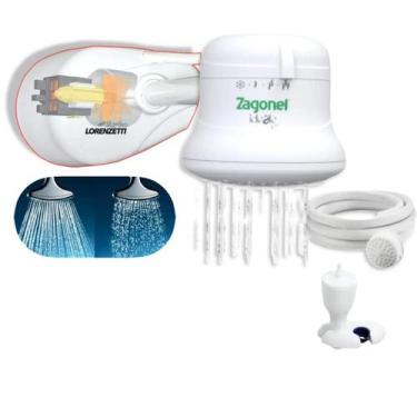 Imagem de Kit Chuveiro Ideale 4T 6800w Zagonel + Pressurizador Maxi Turbo Lorenz
