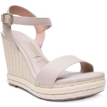 Imagem de Sandália Anabela Vizzano Básica Feminina - Bege - 40-Feminino