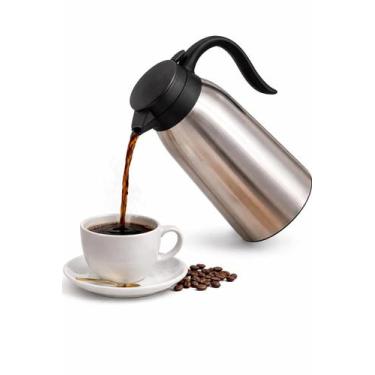 Imagem de Garrafa de Cafe Térmica Inox 800ml Preta para Café e Chá  Mantém Quent