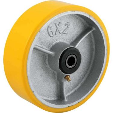 Imagem de Roda 6", de Poliuretano e Ferro Fundido, Amarela, Vonder