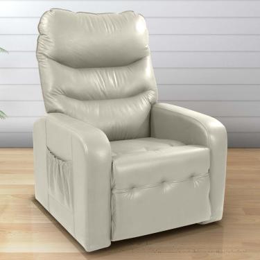 Imagem de Poltrona Reclinável Parga Corino Bege Mais de Casa