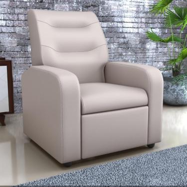 Imagem de Poltrona Reclinável Decorativa Jersey Corino Bege Mais de Casa
