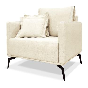 Imagem de Poltrona Para Sala Vecchia S06 Linho Fibra Siliconada Preto Mpozenato