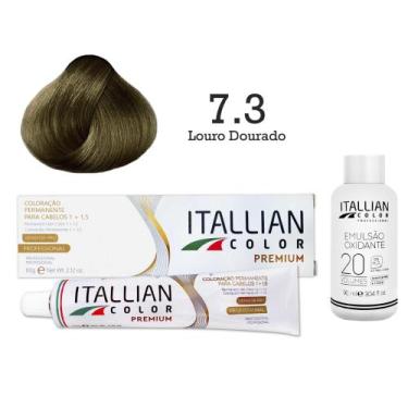 Imagem de Coloração 7.3 Louro Dourado + Oxi 20 Vol  Itallian Color - Itallian Ha