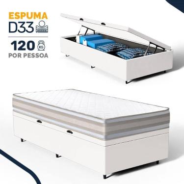 Imagem de Cama Box Baú com Colchão de Espuma D33 Double Face Territory Hellen Solteiro 88cm