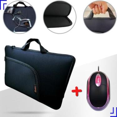 Imagem de Kit Capa Case Pasta Notebook 15,6 14 17 + Mouse Óptico cabo Usb Led - 