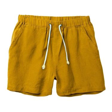 Imagem de Bermuda Masculina de Linho com Cordão Casual Conforto Praia e Dia a Dia-Masculino