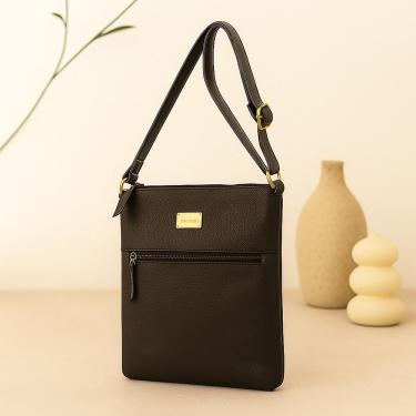 Imagem de Bolsa Transversal Direto De Fábrica Topgrife Atacado Couro Cor Marrom Tamanho único