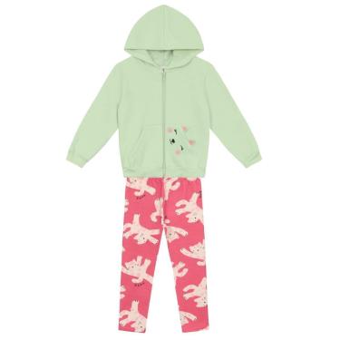Imagem de Conjunto infantil menina de oncinha em moletom Brandili-Feminino