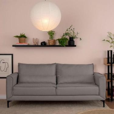 Imagem de Sofá 3 Lugares Versatti Linho Cinza 210 cm - Mobly
