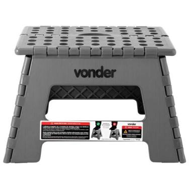 Imagem de Banqueta Plástica Dobrável 220mm Cinza Vonder