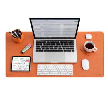 Imagem de Kit Mousepad Deskpad Grande 90x40cm Premium em material ecológico + Po