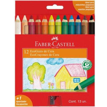 Imagem de Giz de Cera Ecológico Ecogiz com 12 Cores - Faber Castell - Faber-Cast