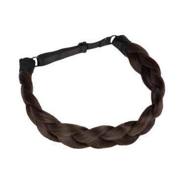 Imagem de Faixa De Cabelo Feminina Ajustável Artesanal Trançada Com Elástico Sin