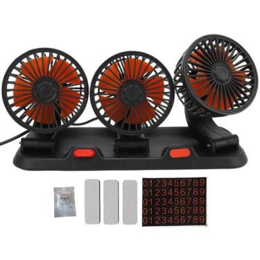 Imagem de Ventilador Triplo Carro Escritorio Usb Escrivaninha Automotivo Silenci