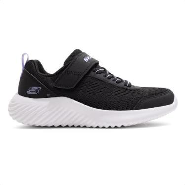 Imagem de Tênis Skechers Bounder Free And Easy Infantil, 31, Preto, Lilás