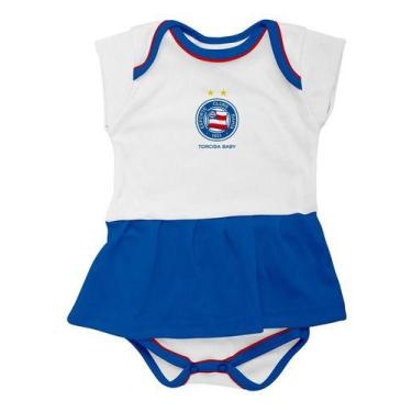 Imagem de Body Bebe Menina Vestido Bahia Recem Nascido Oficial - Branco - G (6-9
