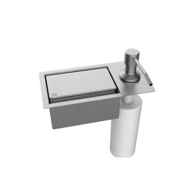 Imagem de Porta Esponja 21x11cm Com Dispenser Detergente Embutir Inox - HZ