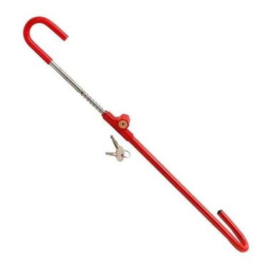 Imagem de Trava Segurança Volante Pedal Antifurto Universal Vermelha  - CARPARTE