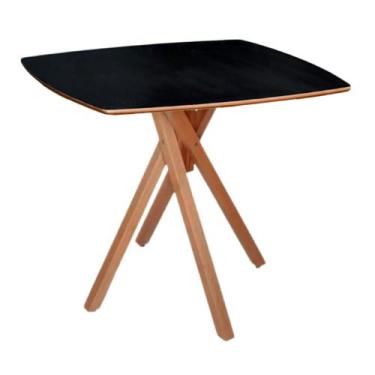 Imagem de Mesa de Madeira Quadrada 70x70cm - Pizarro Móveis, Preto