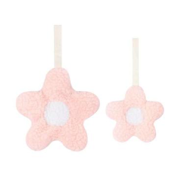 Imagem de Porta-chupeta para bebê NEHET Margarida, kit com 2, rosa suave