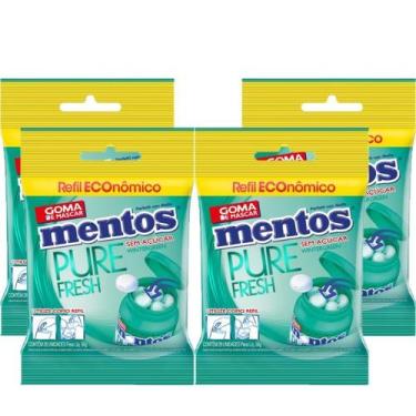 Imagem de Kit Mentos Bag Refil Wintergreen Zero Açúcar - 4 unidades de 56g