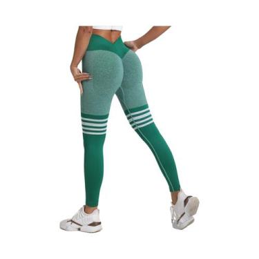 Imagem de Leggings Femininas De Cintura Alta Com Costura Em V Nas Costas Para Ac