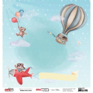 Imagem de Papel Scrapbook Opadecor Infantil Ursos 30,5x30,5 2796 Opa