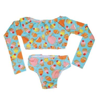 Imagem de Biquini infantil manga longa Estampado - GM Moda Praia,  2