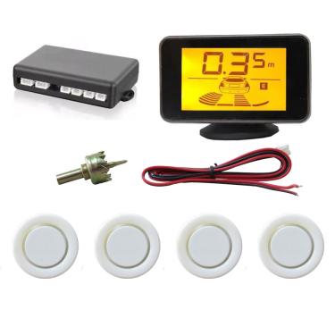 Imagem de Sensor de Estacionamento Hurricane com Display de LED 4,3 - 4 Sensores - Branco