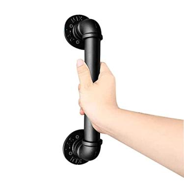 Imagem de Pkfinrd Corrimão de parede para corrimãos de escada dentro do trilho do corrimão kit de suporte de trilho de corrimão preto galvanizado com alça de porta de tubo de ferro forjado para escadas internas e externas (tamanho : 120 cm)