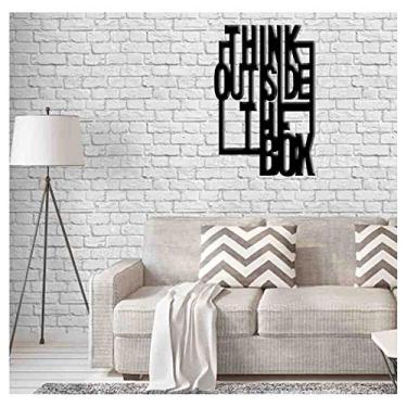 Imagem de Quadro Decorativo Think Outside The Box 3mm Vazado - Mdf Cor:Preto
