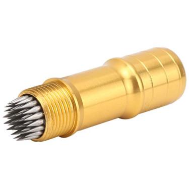 Imagem de VGEBY Pinça de ponta de bilhar, ponta de bilhar para taco de bilhar piercing de pele agulha com chaveiro (ouro) esportes competitivos