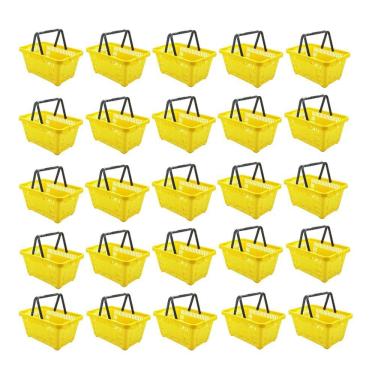 Imagem de Cesto de Compras D100 Dellaplast 16l 45x29x19 Amarelo Kit 25