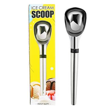 Imagem de FUYTERY colher de sorvete de aço inoxidável cabo longo colher sólida utensílio de cozinha
