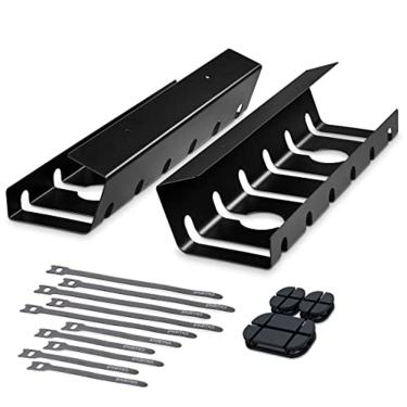 Imagem de Gestão de cabos PAMO sob mesa para fácil montagem sub-tabela I Conjunto de 2 - com 6X Cable Ties I Desk Organizer for e / Home e Table Thoughtful Cabl