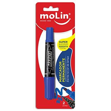 Imagem de Marcador Permanente 2 Pontas, Molin 8005, Preto com Tinta Azul