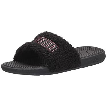 Imagem de PUMA Cool Cat Sherpa Slide Sandal, Black-Peony, 6 US Unisex Big Kid