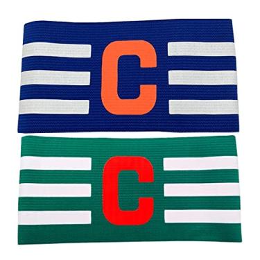 Imagem de Faixa de Capitão Braçadeira de Futebol Pack 2 Unidades Várias Cores Pronta Entrega (Verde e Azul)